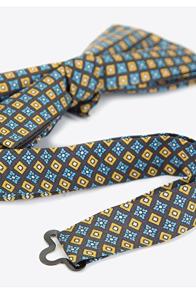 Wittchen Men's Blue and Yellow Patterned Silk Bow Tie