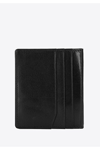 Wittchen Men's Leather Card Case with Coat of Arms, Without Clasp, Black, Leather