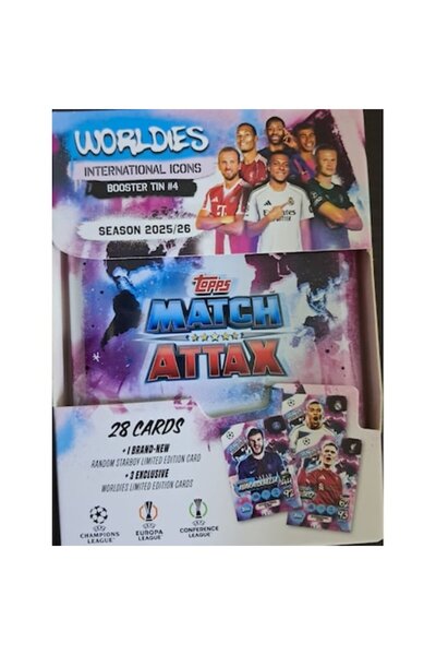 TOOP TOOLS Joc de cărți - Booster Tin Match Attax #4 Sezonul 2025/26, Topps