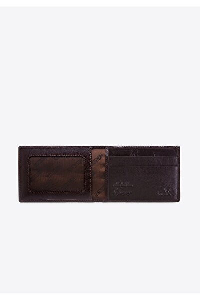 Wittchen Men's Leather Card Case with Stitching, Dark Brown, Leather