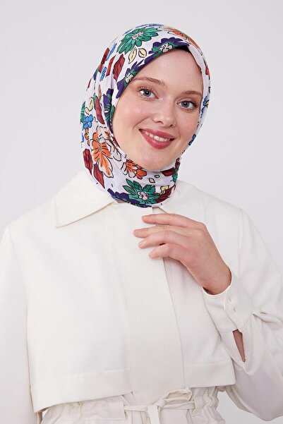 Levidor Light Blue Daisy Cotton Scarf