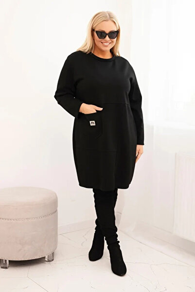 UniqueStore.ro Plus size black dress with loose fit