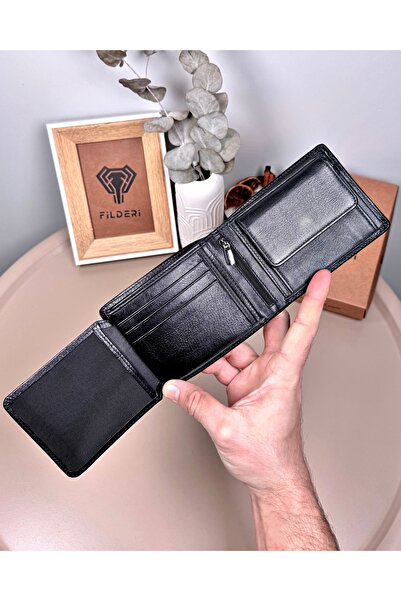 Fil Deri Genuine Leather Wallet Multi-Compartment Wallet with Logo