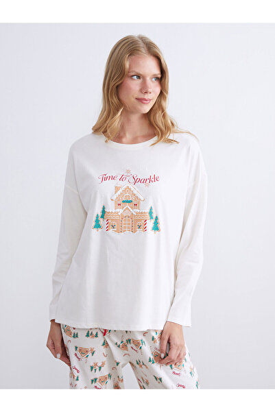 LC Waikiki Crew Neck Christmas Themed Women's Pajamas Set