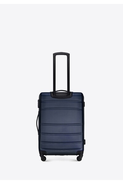 Wittchen Men's Medium ABS Suitcase - U-grooved Navy Blue ABS