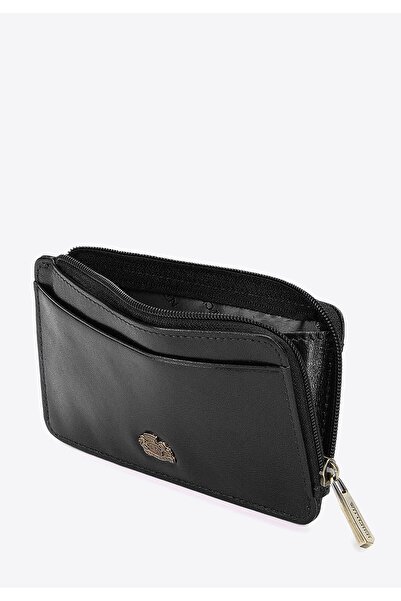 Wittchen Men's Leather Card Holder with Clasp Black Leather