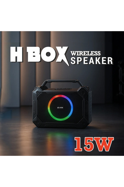 unix International Unix H Box XB-U88 – 15W RGB Wireless Speaker with TWS, FM Radio & Portable Design