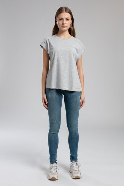 Lee Cooper Losea Women's 100% Cotton O-Neck T-Shirt Gray Melange