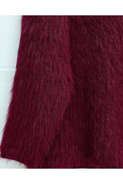 Modamorfo Round Neck Bearded Knitwear Sweater -Burgundy