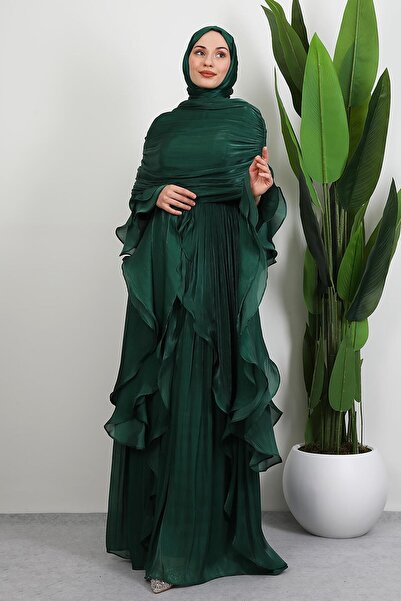 GİYZAMİLA Βραδινό φόρεμα Ebru Yoryo Σμαραγδένιο