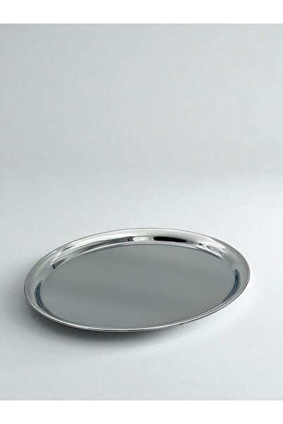 B&D صينية تقديم حديدية مزخرفة بيضاوية الشكل، مطلية بالكروم