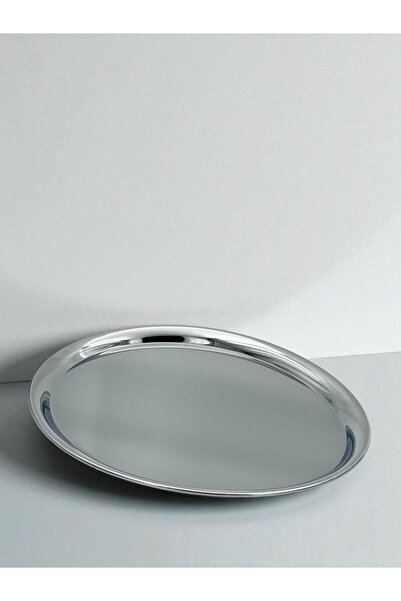 B&D Chrome-Plated Iron Oval Serving Tray, Traditional Style, Decor