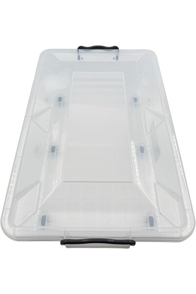 B&D Transparent Rectangular Storage Box with Wheels, 62×40×20 cm, 30 L