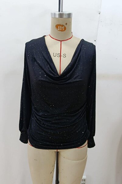 Mossta Degaje Sandy Blouse with Stone Collar - Black