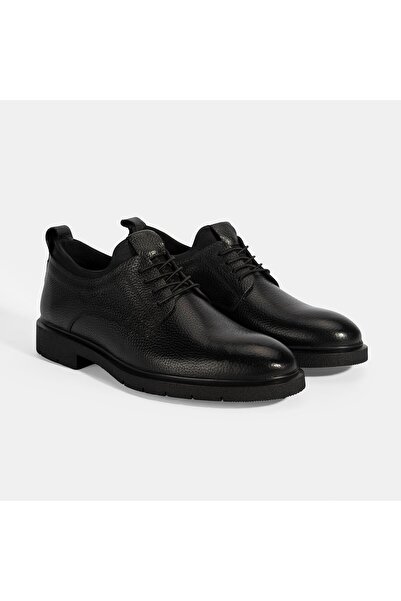 Desa Men's Black Lace-Up Leather Casual Shoes