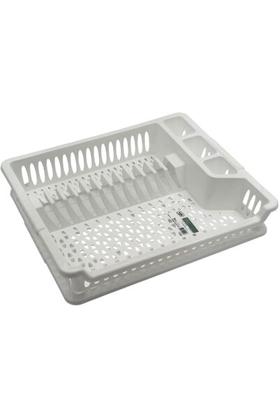 B&D رف تجفيف الأطباق من banddtools - بلاستيك أبيض، سعة كبيرة مع صينية تنقيط، ...