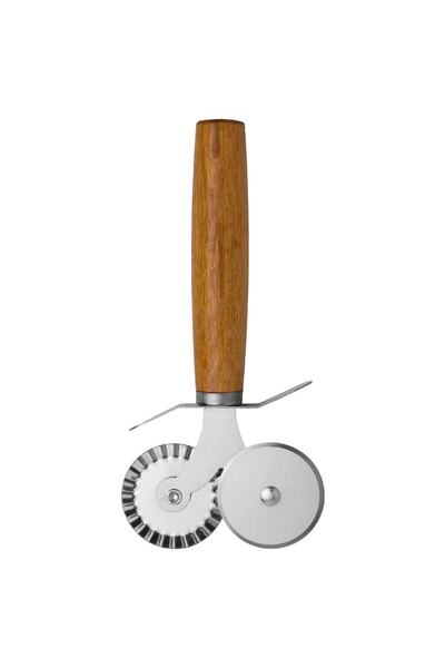 ZUZU MADE Bambu Saplı Çift Taraflı Hamur Ve Pizza Kesici Rulet Pizza Bıçağı