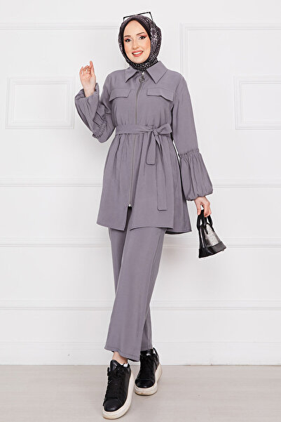 EBRUTESETTÜR Balloon Sleeve Zippered Hijab Set