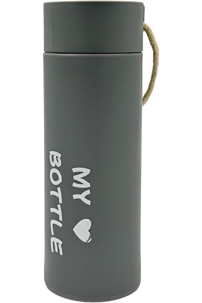 B&D banddtools Insulated Water Bottle, Matte Grey 'My Bottle' with Rope Handle, Screw Cap