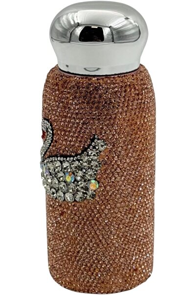 B&D Swan Crystal Luxury Thermal Flask 500ml, Pink Gold Glitter