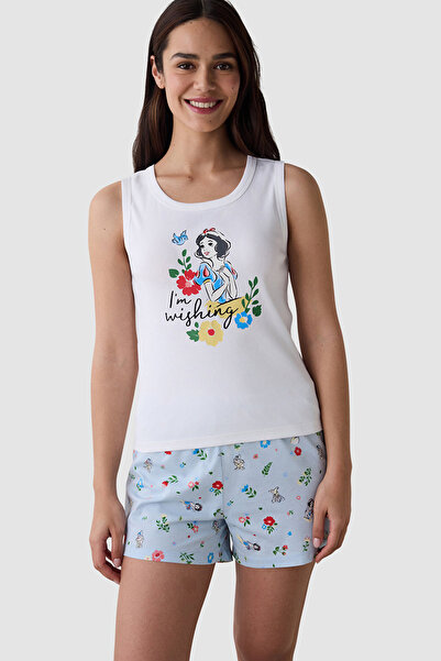 Penti Cotton White And Blue Pyjama Set