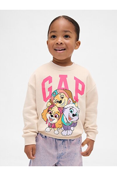 GAP Kız Bebek Açık Pembe VintageSoft Paw Patrol Logo Sweatshirt