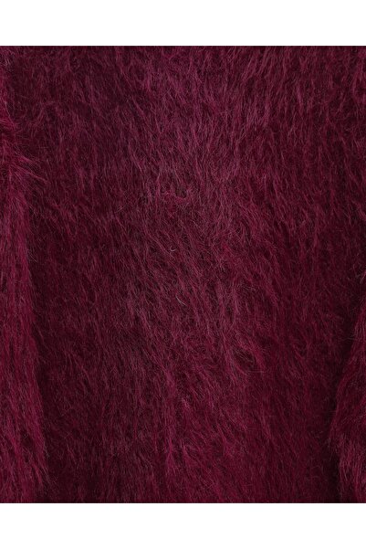 Modamorfo Round Neck Bearded Knitwear Sweater -Burgundy