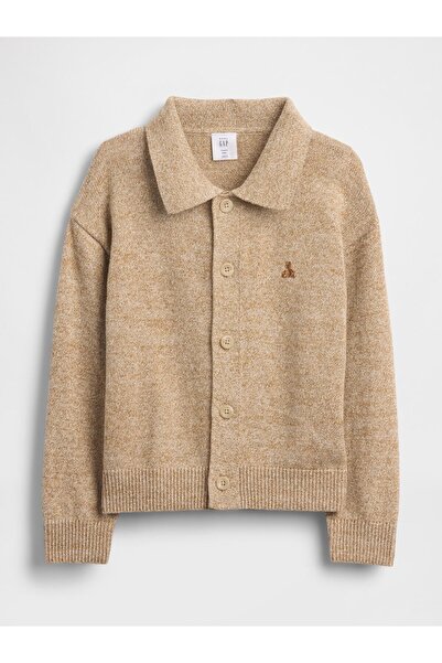 GAP Erkek Bebek Krem Yaka Detaylı Düğmeli Ön Süveter