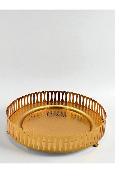 B&D banddtools Decorative Silver Serving Tray, 26 x 26 x 4 cm, Gold