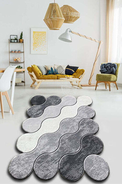Asi Home Circle Rug - Grey, 80 x 120 cm, Polyester
