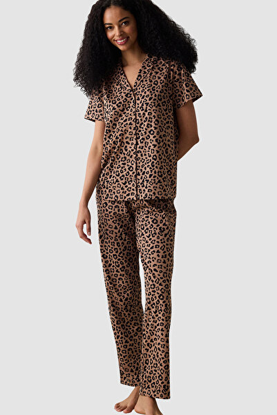 Penti Ent Aria Cotton Leopard Print Pyjamas Set