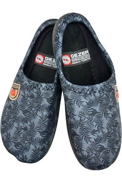 GEZER Men's slippers, blue with Printed , size 42, 27 cm, comfortable and warm
