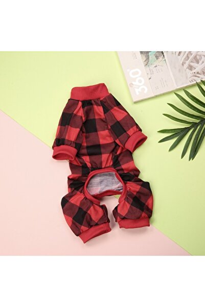 Pets ملابس نوم ناعمة للكلاب - أحمر (متوسط)