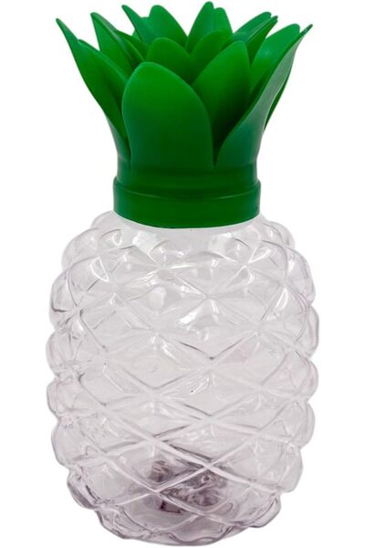 B&D Pineapple-Shaped Cup with RGB Lights, 250 ml, Clear Glass with Green Top