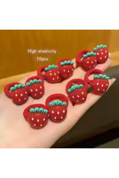 So Much Accesories 10-piece strawberry-themed hair tie set for kids