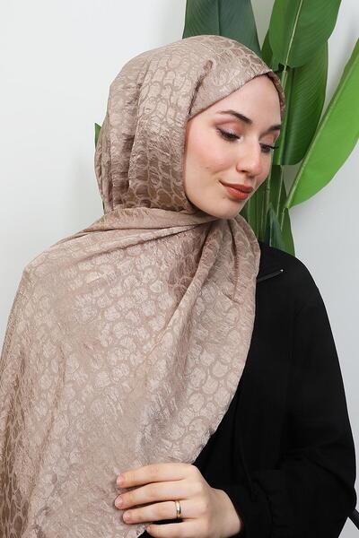 GİYZAMİLA Halka Aerobin Shawl Mink