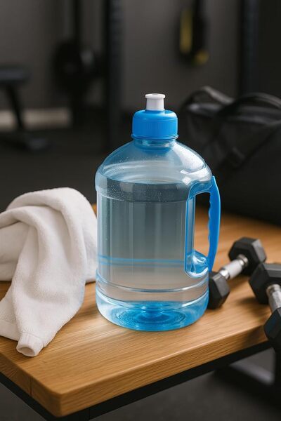 B&D B and D 1L Water Bottle with Push-Pull Lid, Reusable Plastic Drink Container