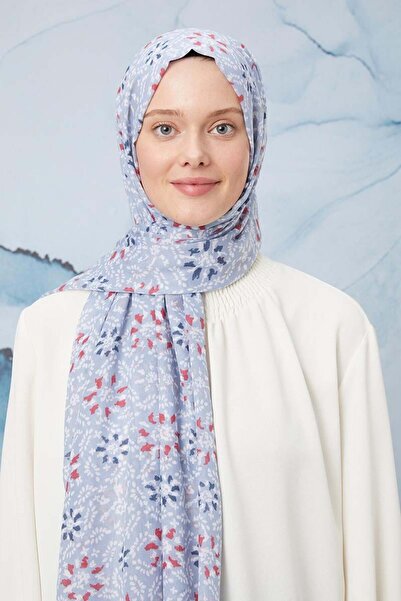 Levidor Blue Bud Pattern Cotton Shawl