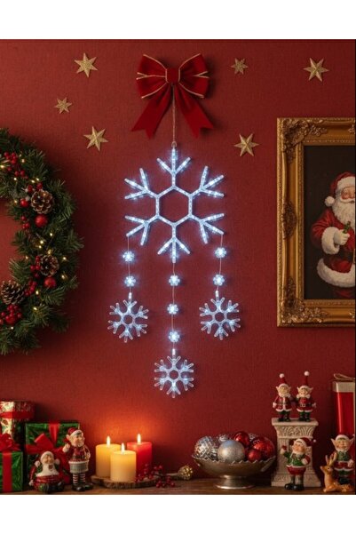 REDz Accessories LED Christmas hanging installation, "Snow Design", Snowflake Model, 90 cm, White Light