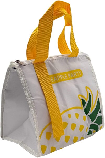 B&D حقيبة تبريد غداء معزولة بنقشة أناناس، 7 لتر، 24.5×17×21 سم، أبيض وأصفر