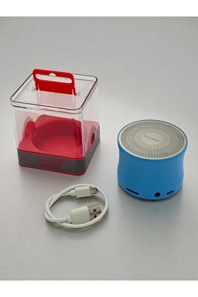 DALESH مكبر صوت بلوتوث محمول مع علبة شحن، أزرق، كابل USB متضمن