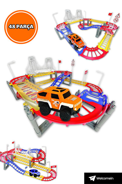 welcomein 48 Parça 2 Arabalı Köprülü Raylı Yol Seti 120 Cm Ray Uzunluğu Eğiti...