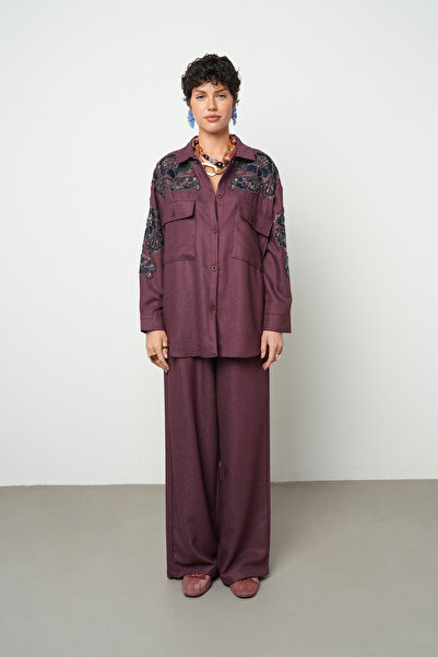 Orfeo Negro Women's Embroidered and Beaded Solid Color Jacket