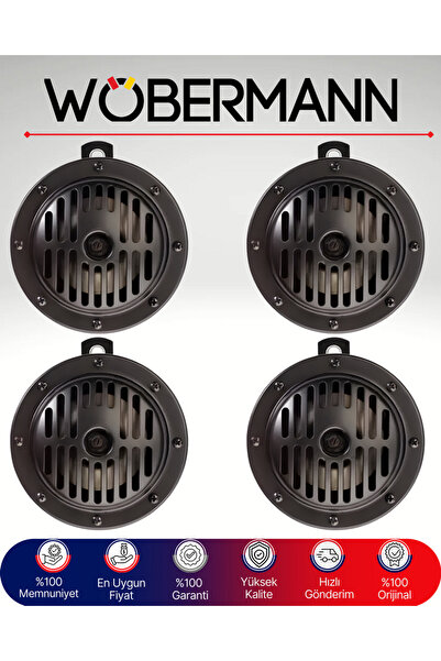 Wöbermann Siyah Kafesli Korna Seti (2 Takım) – Yüksek Ses Supertone 12V