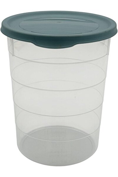 B&D Round storage container with transparent plastic and green lid, 1100 ml, 27 × 25 cm