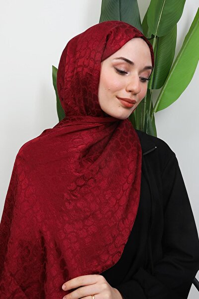 GİYZAMİLA Halka Aerobin Shawl Burgundy
