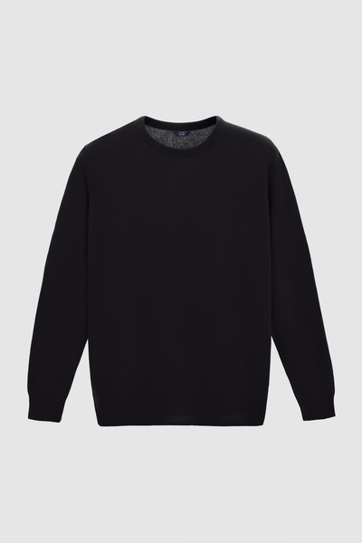 D'S Damat Ds Damat Regular Fit Black Plain Sweater