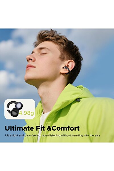 Generic YAMDROK NC1 Open-Ear Clip-On Bluetooth 5.4 Earbuds, 11mm Drivers, LED Display, App Control, 20h