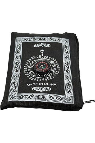 B&D Portable Prayer Rug - banddtools, Black Compass Design, 60×100 cm, Foldable with Carry Bag