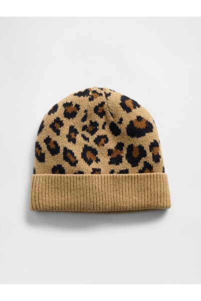 GAP Kız Çocuk Kahverengi CashSoft Leopar Bere